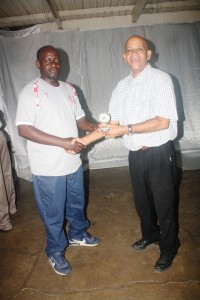 Frank receiving his award
